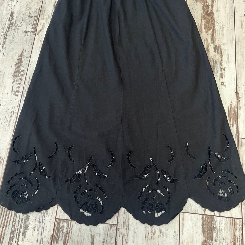 Universal Thread Black Eyelet Hem Maxi Skirt Side… - image 7
